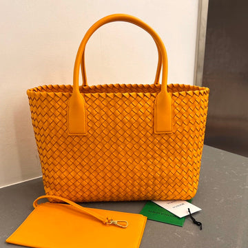 SMALL CABAT 32 IN UT ORANGE LAMBSKIN House Of Sarah Bags