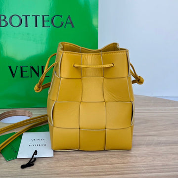 SMALL CASSETTE BUCKET 18 IN MERIGOLD CALFSKIN by House Of Sarah