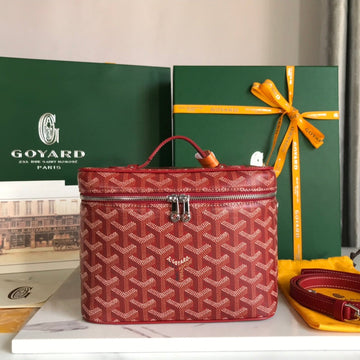 M VANITY CASE 20 IN CLASSIC RED GOYARDINE CANVAS House Of Sarah