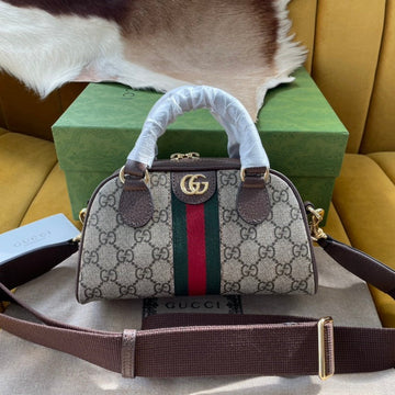 OPHIDIA GG SMALL 21 SHOULDER BAG BEIGE AND EBONY SUPREME CANVAS House Of Sarah