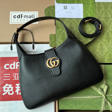 GG HORSEBIT SHOULDER BAG 39 IN BLACK CALFSKIN GOLD HARDWARE by House Of Sarah