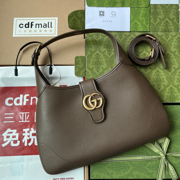 MEDIUM SHOULDER BAG 39 IN COFFEE CALFSKIN GOLD HARDWARE House Of Sarah