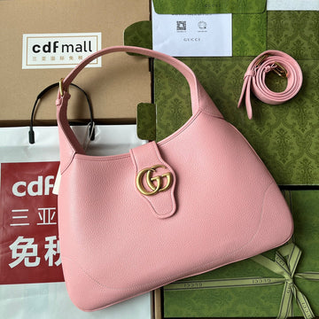 MEDIUM SHOULDER BAG 39 IN LIGHT PINK CALFSKIN GOLD HARDWARE House Of Sarah Bags
