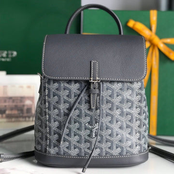 ALPIN MINI BACKPACK 21 IN GRAY LAMBSKIN AND GOYARDINE CANVAS House Of Sarah Bags
