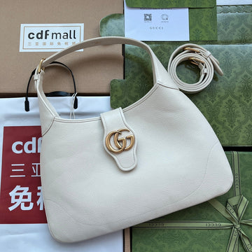 MEDIUM SHOULDER BAG 39 IN WHITE CALFSKIN GOLD HARDWARE House Of Sarah Bags