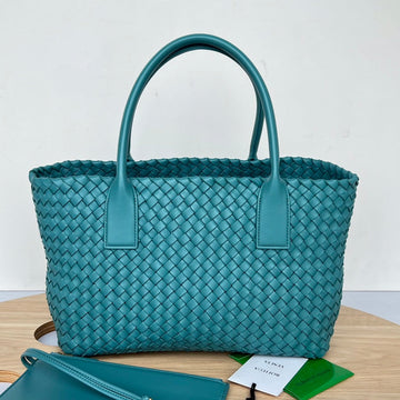 SMALL CABAT 32 IN TEAL BLUE LAMBSKIN House Of Sarah