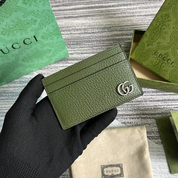 MARMONT CARD HOLDER 11 IN ARMY GREEN LAMBSKIN by House Of Sarah