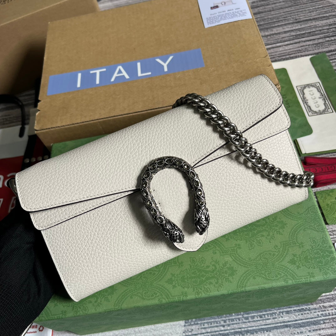 DIONYSUS SMALL 25 BAG IN WHITE CALFSKIN by House Of Sarah
