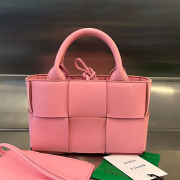 CANDY ARCO TOTE 20 IN BLUSH PINK CALFSKIN House Of Sarah Bags
