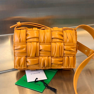 MINI CASSETTE 19 IN SANDSTONE ORANGE SOFT LAMBSKIN House Of Sarah Bags