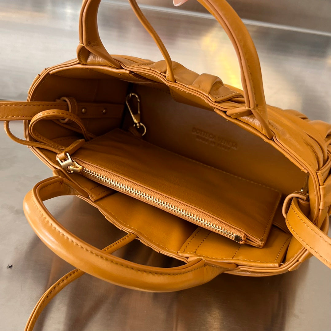 CANDY ARCO TOTE 20 IN RAW SIENNA SOFT LAMBSKIN House Of Sarah Bags