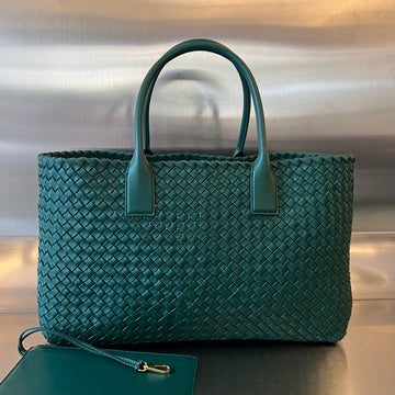 LARGE CABAT 51 IN KAITOKE GREEN LAMBSKIN House Of Sarah Bags
