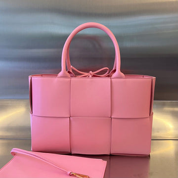 SMALL ARCO TOTE 30 IN WEWAK PINK LAMBSKIN House Of Sarah