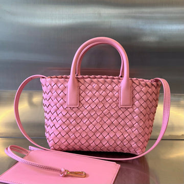 MINI CABAT 20 IN ROSE PINK LAMBSKIN House Of Sarah Bags