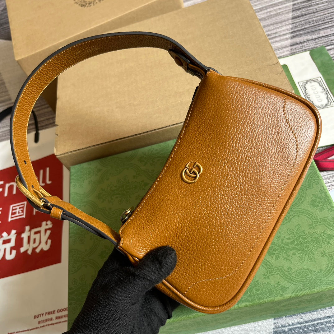 APHRODITE MINI 21 SHOULDER BAG IN CARAMEL BROWN CALFSKIN by House Of Sarah