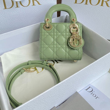 MICRO LADY 12 BAG IN LIGHT GREEN LAMBSKIN House Of Sarah