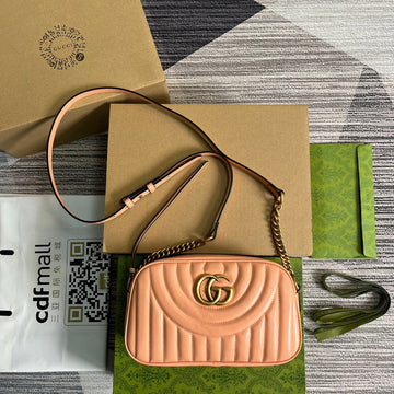 GG MARMONT SMALL 24 MATELASSÉ IN PEACH PINK CALFSKIN House Of Sarah