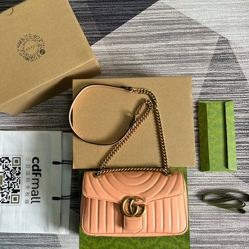 GG MARMONT 26 CLASSIC BAG IN PEACH PINK CALFSKIN by House Of Sarah