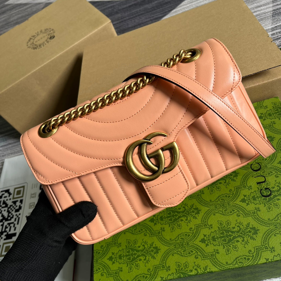 GG MARMONT 26 CLASSIC BAG IN PEACH PINK CALFSKIN House Of Sarah