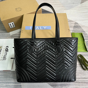 GG MARMONT LARGE 38 TOTE IN BLACK CALFSKIN House Of Sarah Bags