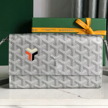 VARENNE CONTINENTAL WALLET 19 IN GRAY GOYARDINE CANVAS House Of Sarah