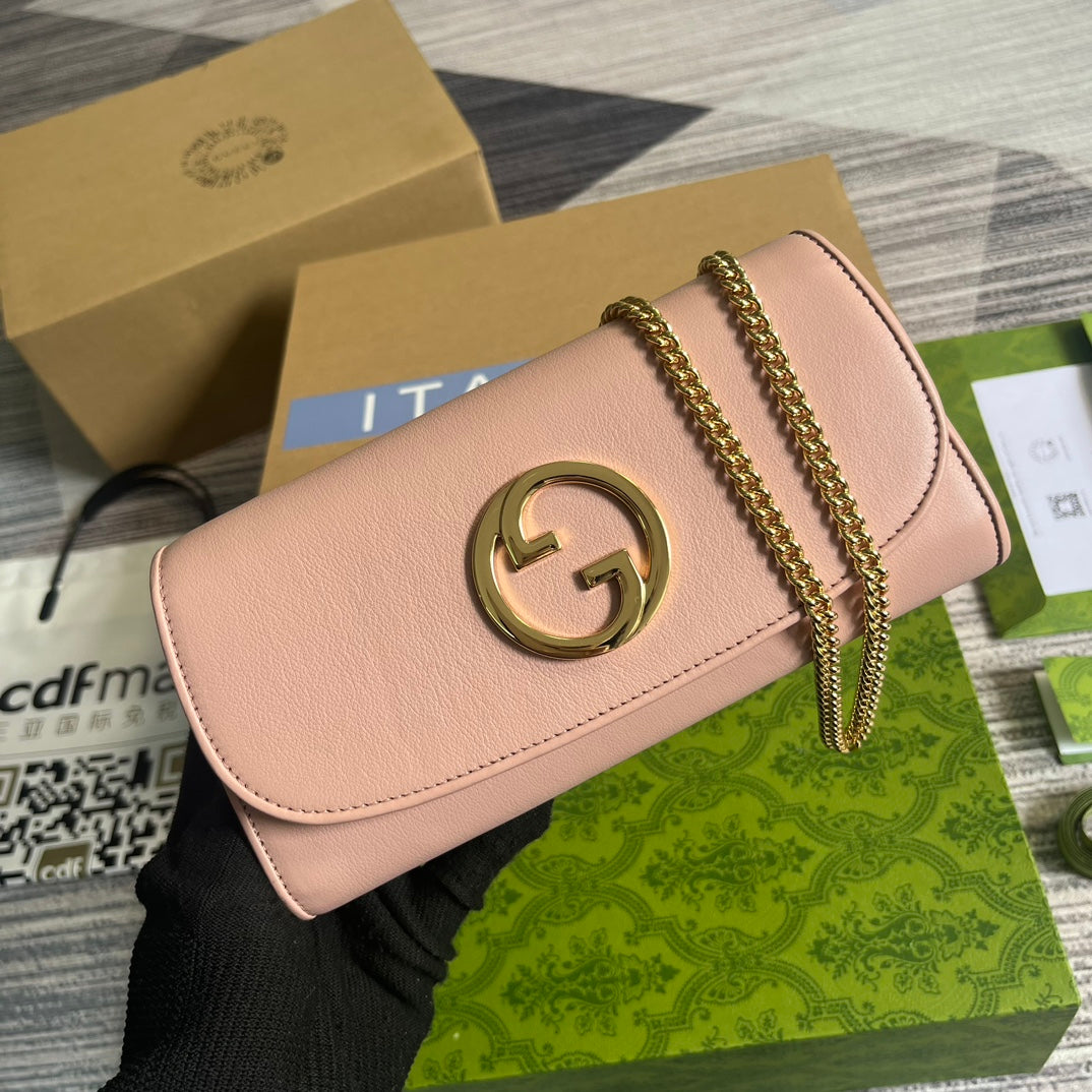 BLONDIE SHOULDER BAG 21 IN LIGHT PINK CALFSKIN GOLD HARDWARE House Of Sarah Bags