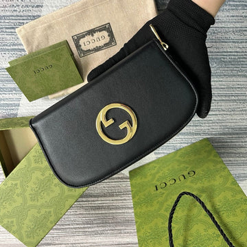GG BLONDIE 21 FULL ZIP WALLET IN BLACK CALFSKIN by House Of Sarah