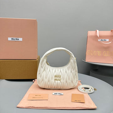 MINI HOBO 20 BAG IN WHITE SHEEPSKIN House Of Sarah Bags