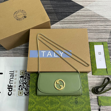 BLONDIE SHOULDER BAG 21 IN GREEN CALFSKIN GOLD HARDWARE by House Of Sarah