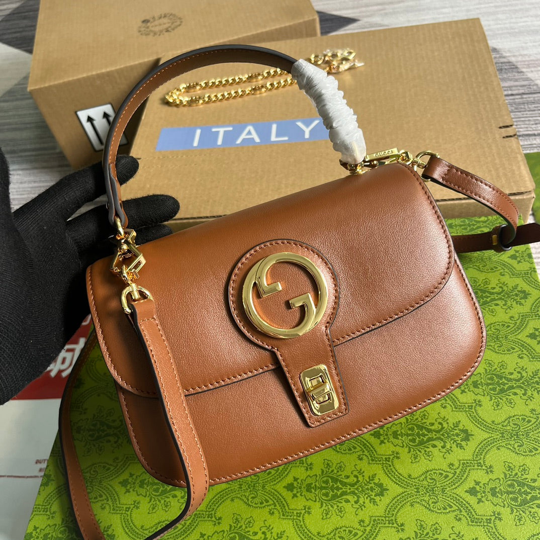 BLONDIE 23 TOP-HANDLE BAG CINNAMON BROWN CALFSKIN by House Of Sarah