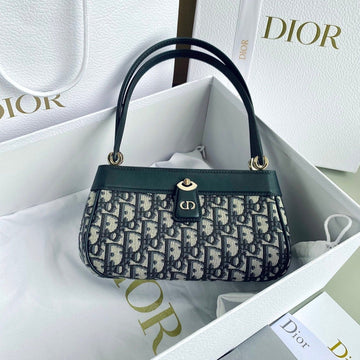 MEDIUM 22 KEY HANDBAG IN BLUE OBLIQUE JACQUARD House Of Sarah