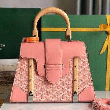 SAÏGON PM BAG 28 IN BABY PINK GOYARDINE CANVAS AND CALFSKIN House Of Sarah Bags