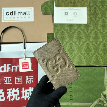 CARD HOLDER 12 IN MOSS GREEN EMBOSSED CALFSKIN House Of Sarah