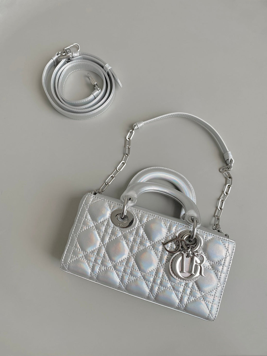 D-JOY BAG 22 IN SILVER LAMBSKIN House Of Sarah