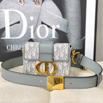 MONTAIGNE 19 HANDBAG IN GREY CALFSKIN By House Of Sarah