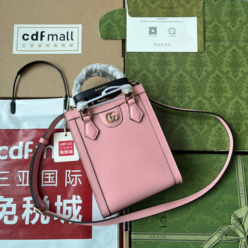 DIANA TOTE BAG 19 IN PINK LAMBSKIN WITH BAMBOO HANDLE House Of Sarah Bags