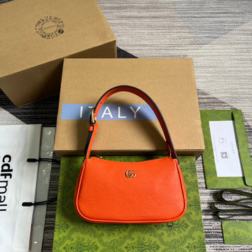 APHRODITE MINI 21 SHOULDER BAG IN ORANGE RED CALFSKIN House Of Sarah