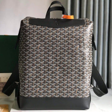 CISALPIN BACKPACK 43 IN BLACK GOYARDINE CANVAS AND CALFSKIN by House Of Sarah