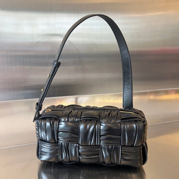 SMALL BRICK CASSETTE 23 IN BLACK SOFT LAMBSKIN House Of Sarah Bags