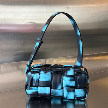SMALL BRICK CASSETTE 23 IN SKY BLUE MIX BLACK LAMBSKIN by House Of Sarah