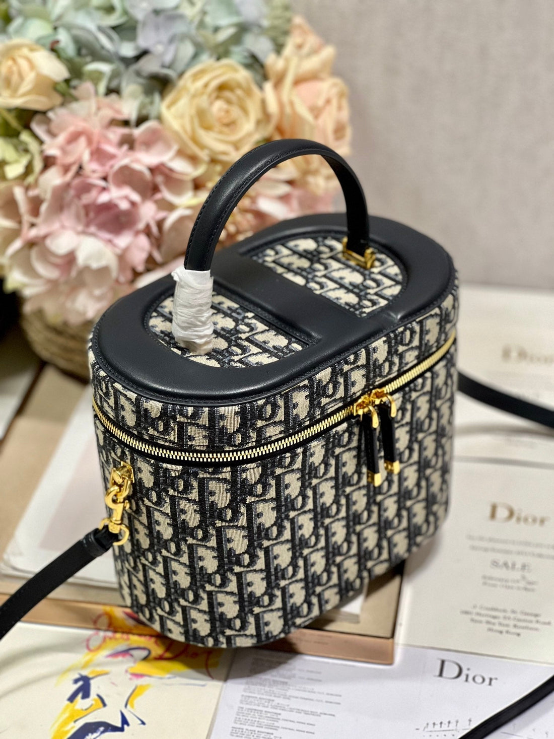 CARO SMALL 24 VANITY CASE IN BLUE MONOGRAM OBLIQUE JACQUARD FABRIC By House Of Sarah