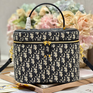 CARO SMALL 24 VANITY CASE IN BLUE MONOGRAM OBLIQUE JACQUARD FABRIC By House Of Sarah