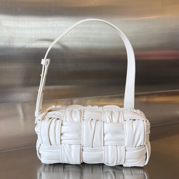 SMALL BRICK CASSETTE 23 IN WHITE SOFT LAMBSKIN by House Of Sarah