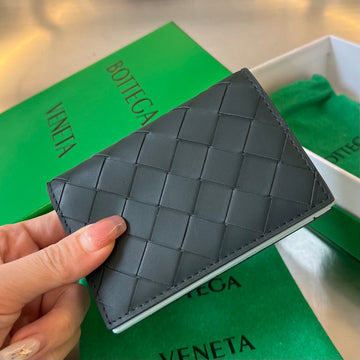 INTRECCIATO BUSINESS 11 BLACK CALFSKIN CARD CASE House Of Sarah