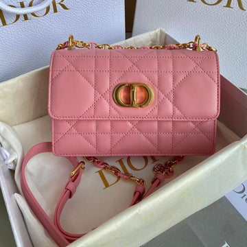 MINI CHAIN BAG 17 IN LIGHT PINK CALFSKIN House Of Sarah Bags