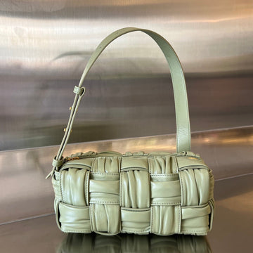SMALL BRICK CASSETTE 23 IN SWAMP GREEN SOFT LAMBSKIN House Of Sarah