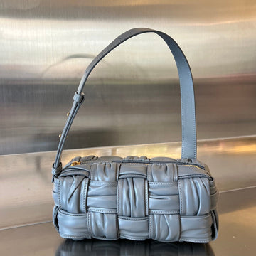 SMALL BRICK CASSETTE 23 IN ZINC GRAY SOFT LAMBSKIN by House Of Sarah