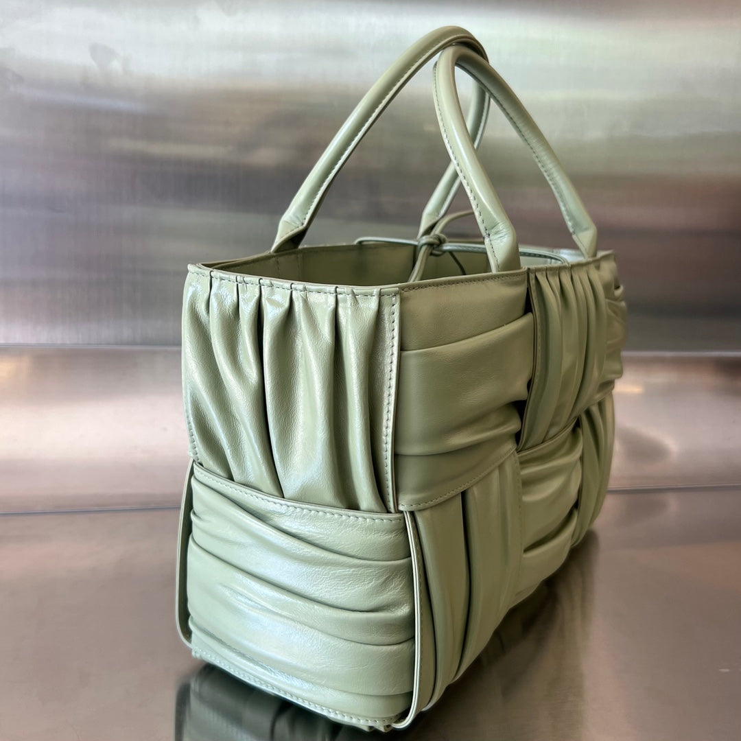 SMALL ARCO TOTE 30 IN TRAVERTINE SOFT LAMBSKIN House Of Sarah