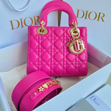 MEDIUM LADY 20 HANDBAG IN HOT PINK LAMBSKIN House Of Sarah