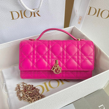 MICRO LADY 12 BAG IN HOT PINK LAMBSKIN By House Of Sarah